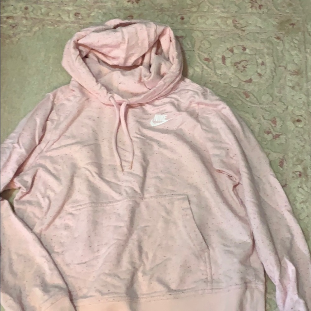 Pink nike sweatshirt with long hoodie